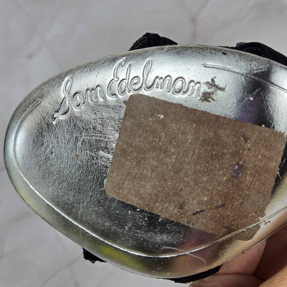 Sam Edelman Sz 8M Alina Black Turquoise Strappy Leather High Heels Zip Back NWOT - Picture 13 of 16